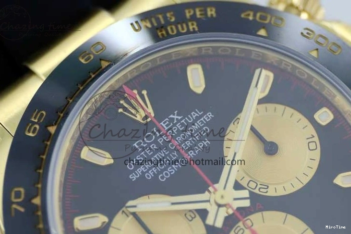 MiroTime 0517 Daytona 116518 TWF 1:1 Best Edition 904L Steel Black Gold Dial on Oysterflex Strap A Comfortable 2422